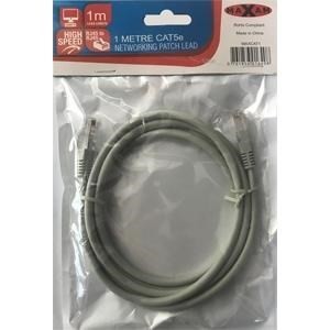 MAXAM RJ45 Moulded Network Patch Cable Cat5e Retail Packed - Grey