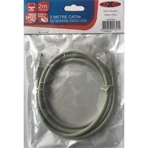 MAXAM RJ45 Moulded Network Patch Cable Cat5e Retail Packed - Grey