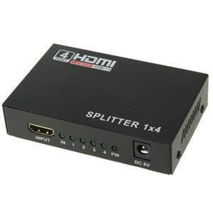 1x4 PORT HDMI Splitter With UK Charger Support 4K