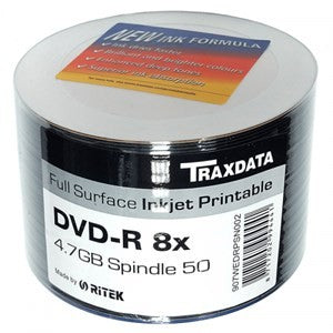 TRAXDATA WHITE FF PRINTABLES DVD-R 4.7GB 8X 50 PACK - esunrise